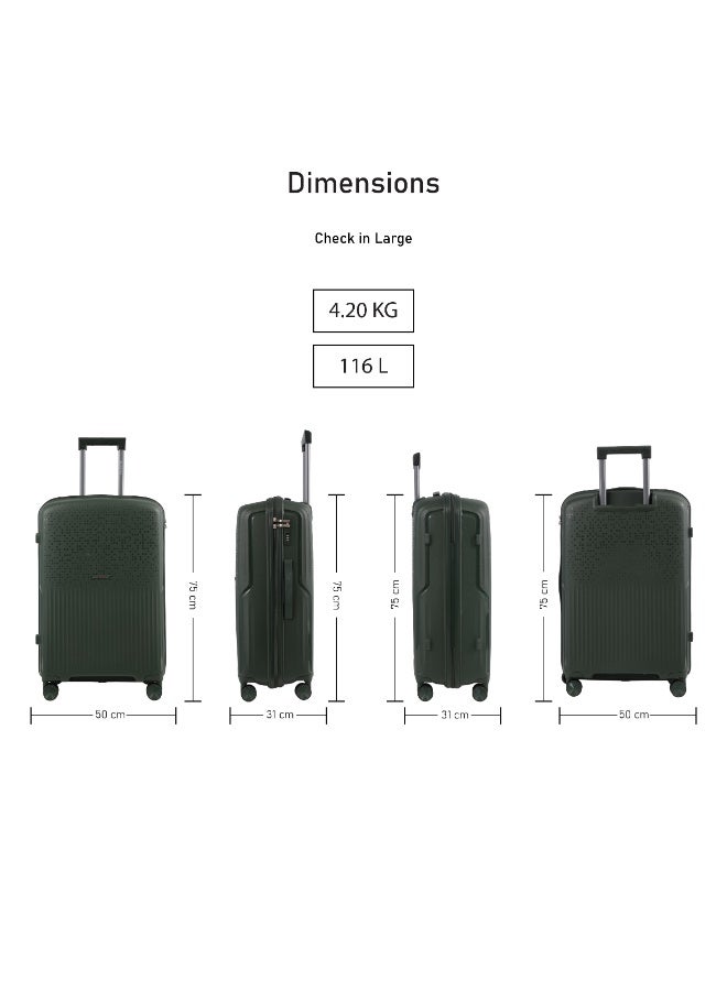 ايجل اكسبريس طقم حقائب سفر ترولي إيغل إكسبريس نيون إكس 4 قطع بهيكل صلب من مادة PP – 14، 20، 24، 28 بوصة – لون أخضر داكن - Image 3